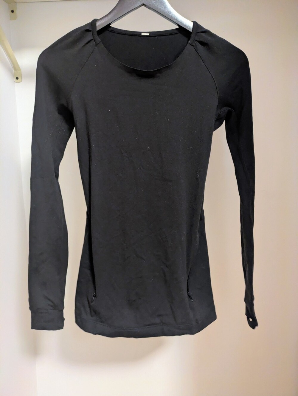 Lululemon UV Protection Fold-Over Running long-sleeve shirt black size 4